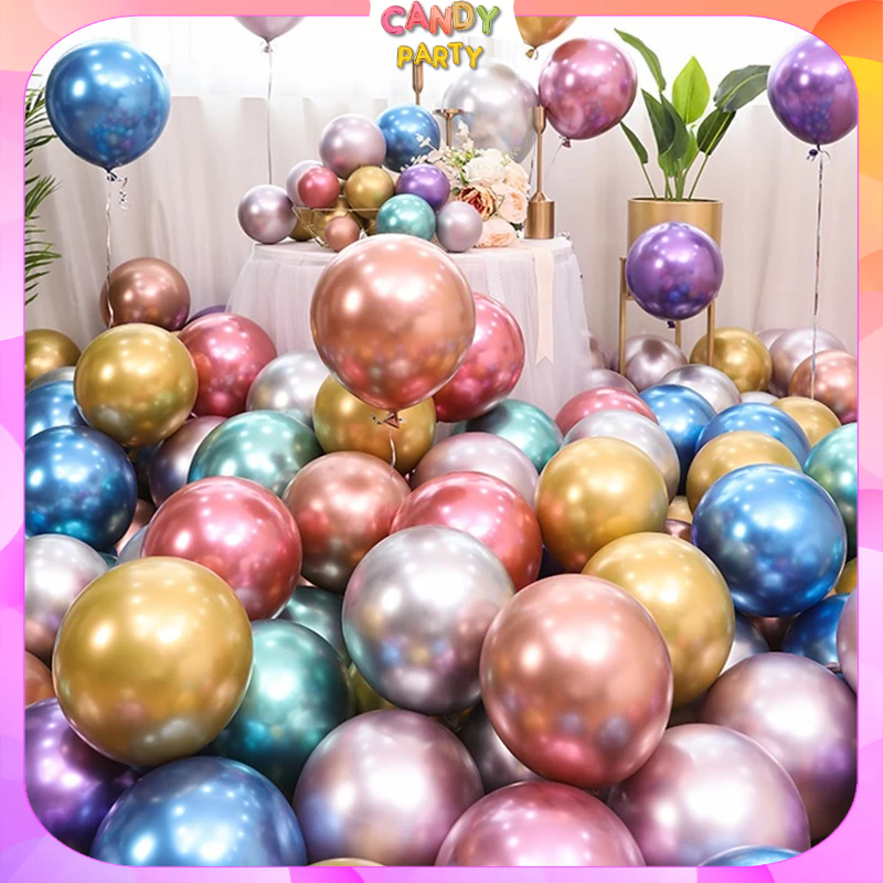 Combo 10/20/50 quả bóng siêu nhũ 5inch siêu đẹp dùng để trang trí sinh nhật,tiệc tùng, party giá rẻ.