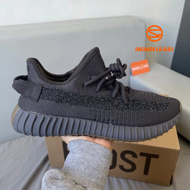 Giày sneaker Yz 350 v2 Cinder Black - BẢN CAO CẤP Boost nén | Fullbox