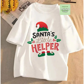 Áo thun noel mẫu 2024 menina_studio, áo thun nữ vải cotton 100% cổ tròn dáng rộng hình in noel