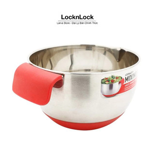 Tô trộn inox 20cm lock&lock mix1202 đáy và quai cầm silicon - larva store