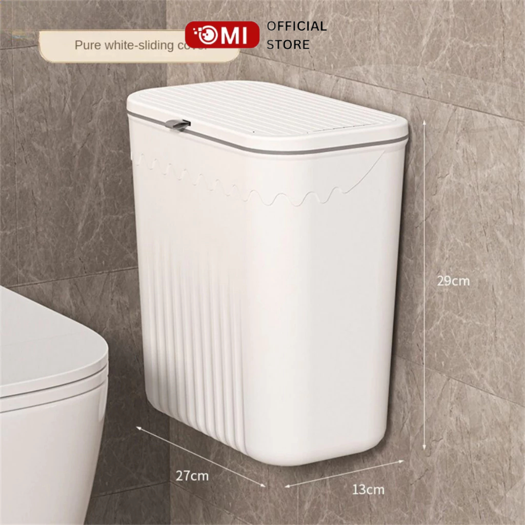 Thùng Rác Treo Tường Đa Năng OMI Bền Chắc Nắp Trượt Treo Cánh Tủ Bếp Dán Trên Tường Cho Phòng Tắm