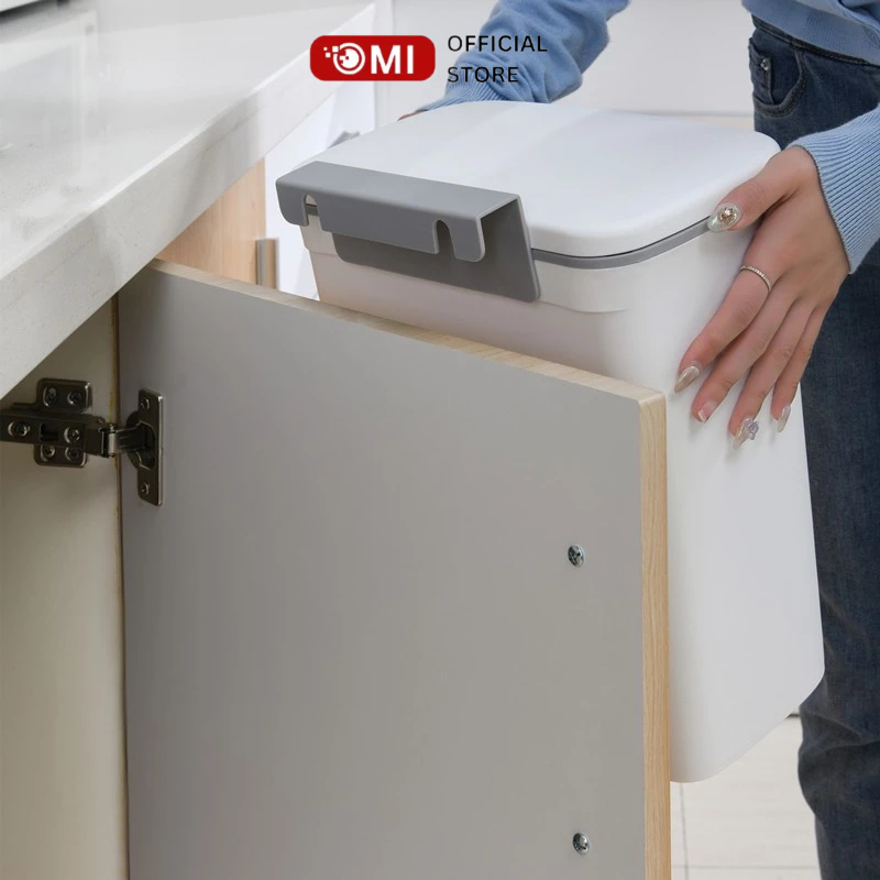 Thùng Rác Treo Tường Đa Năng OMI Bền Chắc Nắp Trượt Treo Cánh Tủ Bếp Dán Trên Tường Cho Phòng Tắm