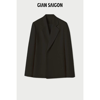 Gian saigon - áo khoác blazer dáng rộng - wool tailored jacket - màu đen