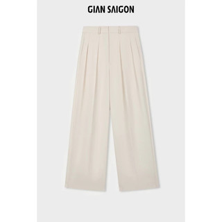 Gian saigon -quần khaki ống rộng nam - khaki wide leg trouser - trắng kem