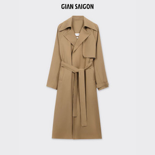 Gian saigon - áo măng tô chất liệu wool-tailored wool trenchcoat- màu nâu