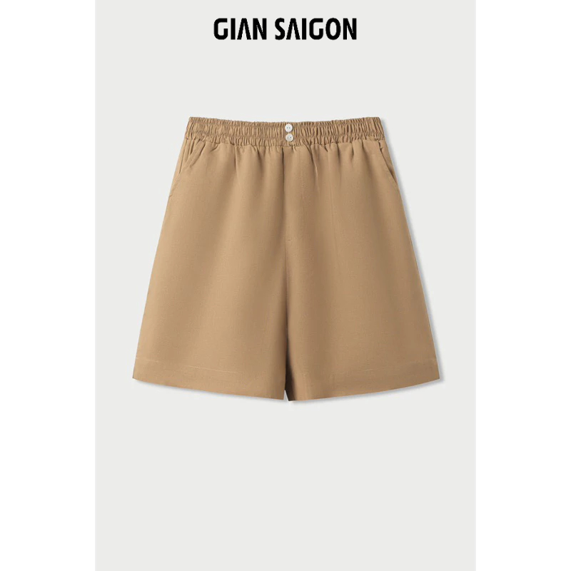 GIAN SAIGON - Quần short nam chất liệu linen - Linen Boxer Short - Nâu Beige