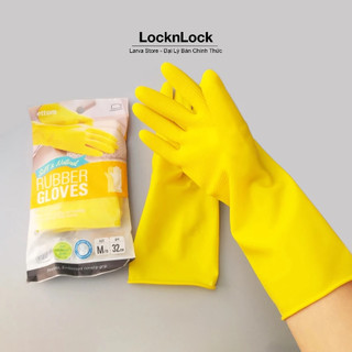 Găng tay cao su tự nhiên Lock&Lock ETM803Y Size M dài 32cm