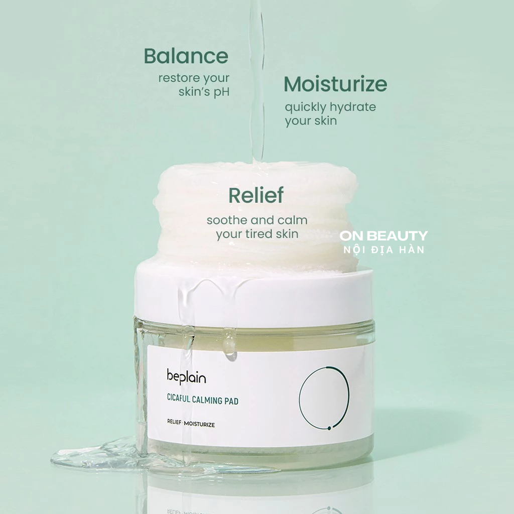 Toner pad beplain Cicaful Calming Pad chiết xuất rau má làm dịu da