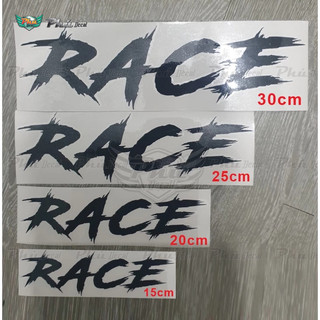  Tem Lột logo sticker Race đen trắng đủ size bóc tách nền  dán lên xong lột bỏ lớp màng bóng  