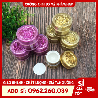 Combo 100 Hủ Đựng Kem 🏵️ Hũ Chiết Kem 5G/10G Nắp Hoa Hồng - Hũ Chiết Kem Du Lịch, Mỹ Phẩm Handmade - Chai Lọ Mỹ Phẩm