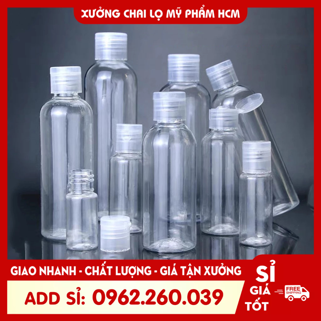 Chai Nhựa Nắp Bật 20ML/30ML/50ML/100ML/250ML Đựng Gel Rửa Tay - Chai Nhựa Pet - Chai Chiết Mỹ Phẩm - Dụng Cụ Làm Đẹp