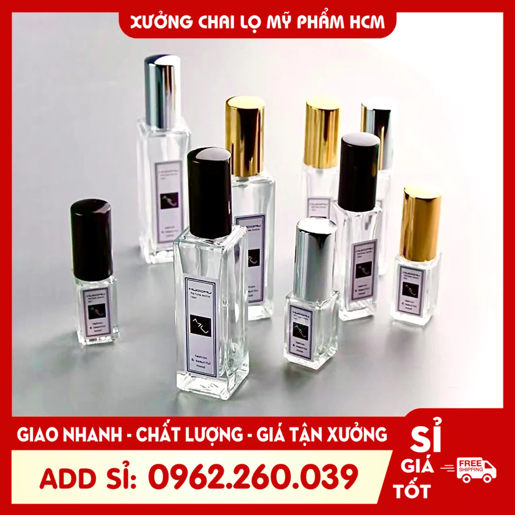 Chai Lọ Chiết Nước Hoa 3ml,5ml,10ml,20ml,30ml, Vỏ Lọ Chiêt Mỹ Phẩm Nước Hoa Thủy Tinh