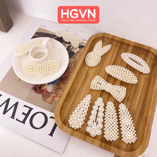 Kẹp Tách Mái Hàn Quốc Ngọc Trai Nhân Tạo HGVN Dành Cho Nữ Nhiều Mẫu Xinh Xắn Kẹp Tóc Nhật Bản