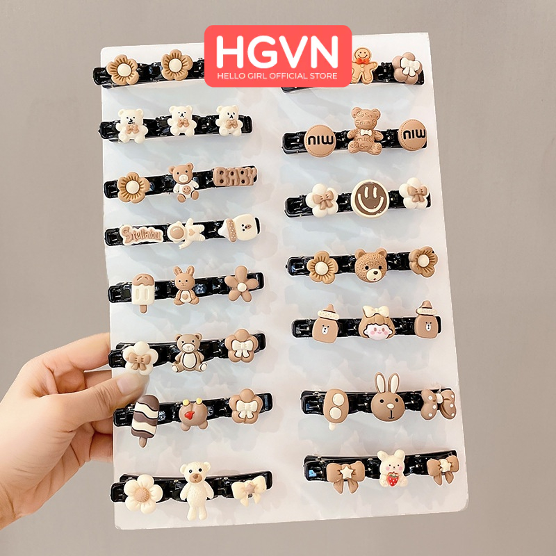 Kẹp Tóc Hình Gấu Cà Phê HGVN Dễ Thương Phong Cách Hàn Xẻng Cho Bé Gái #53