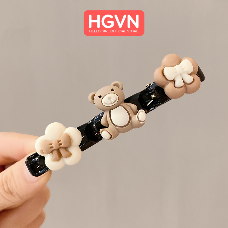 Kẹp Tóc Hình Gấu Cà Phê HGVN Dễ Thương Phong Cách Hàn Xẻng Cho Bé Gái #53