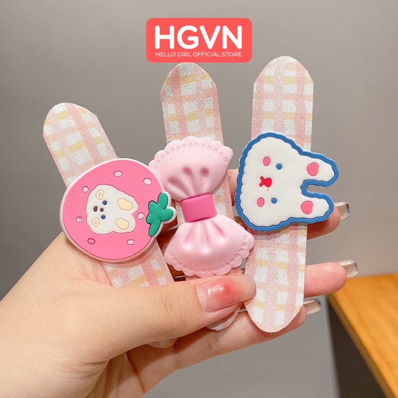 Miếng Dán Tóc Tự Dính Cho Bé Gái Có Sticker Dễ Thương #KT58