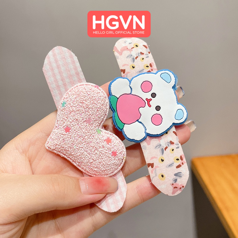 Miếng Dán Tóc Tự Dính Cho Bé Gái Có Sticker Dễ Thương #KT58