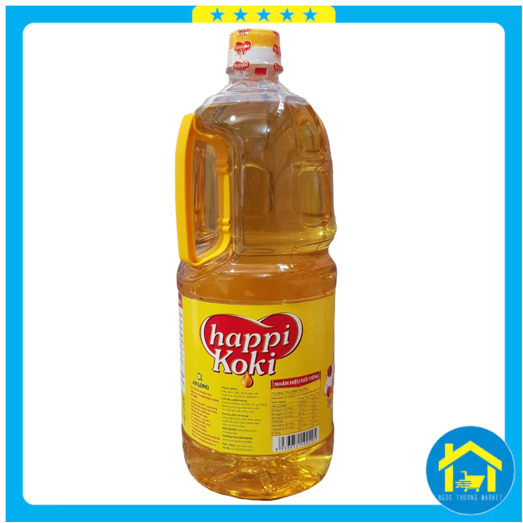 Dầu ăn Happi Koki chai 2 lít