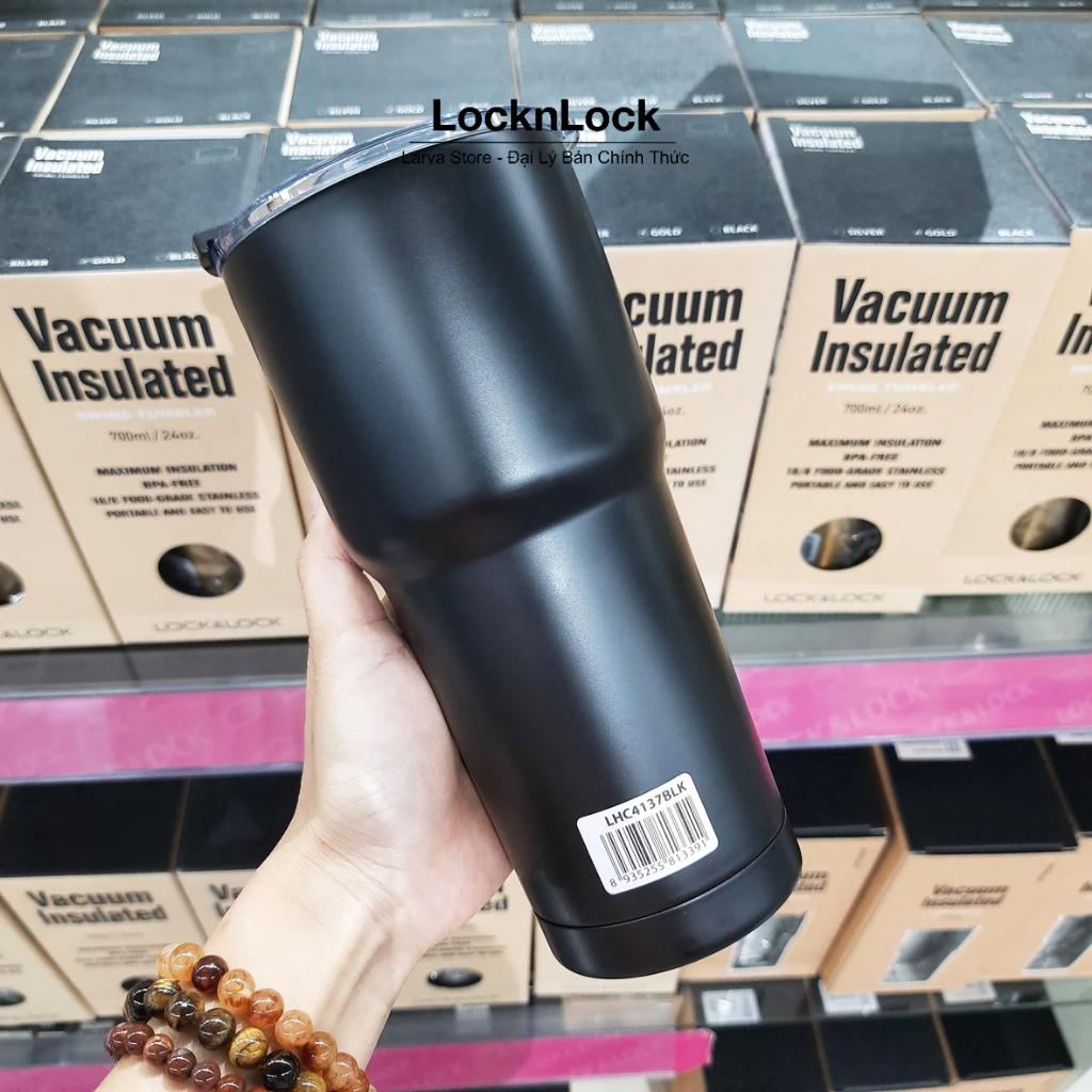Ly Giữ Nhiệt Lock&Lock Swing Tumbler LHC4137 700ml Màu Đen - Larva Store