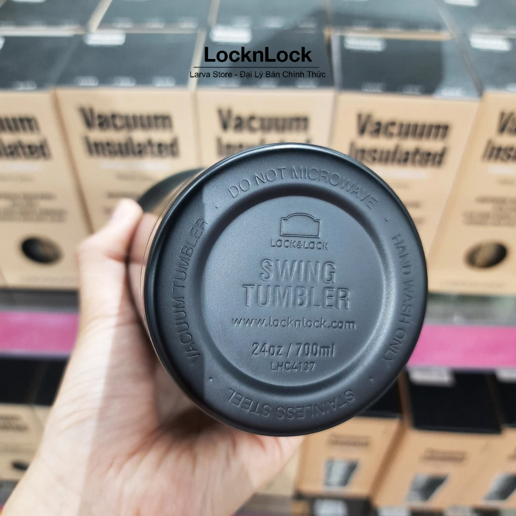 Ly Giữ Nhiệt Lock&Lock Swing Tumbler LHC4137 700ml Màu Đen - Larva Store
