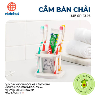 Cốc để kem đánh răng bàn chải dánh Việt Nhật khay giá kệ đựng kem đánh răng bàn chải để bàn