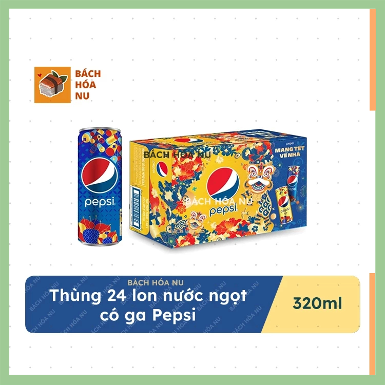 Thùng nước ngọt có ga Pepsi 320ml/lon