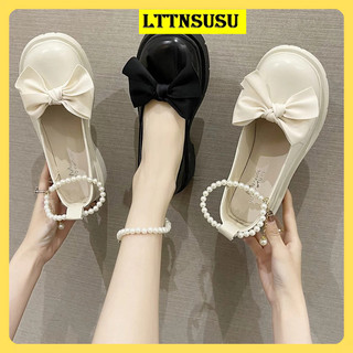 Giày Lolita Nữ Quai Ngọc Mũi Nơ, giày búp bê nữ phong cách hàn quốc mã HV68 - lùi 1 size vì form rộng
