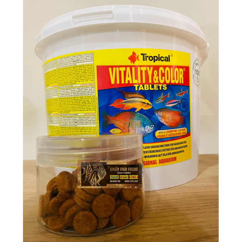 Thức ăn viên dán tăng cường màu sắc cho cá Vitality & Color Tablets