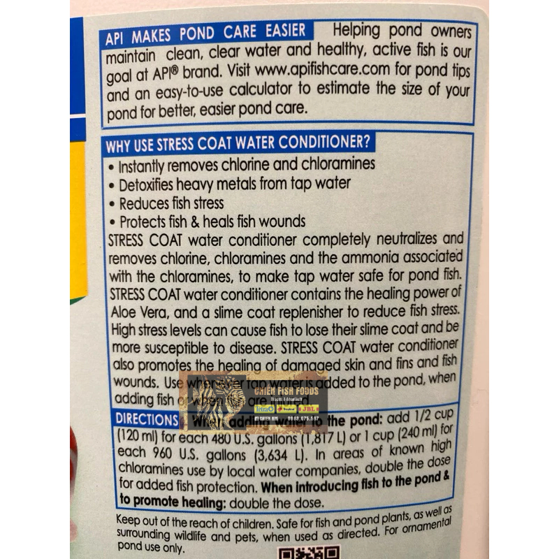 Thảo dược STRESS COAT POND Giảm Stress, Xử Lý Nước, Khử Clo Cho Bể Cá Cảnh )