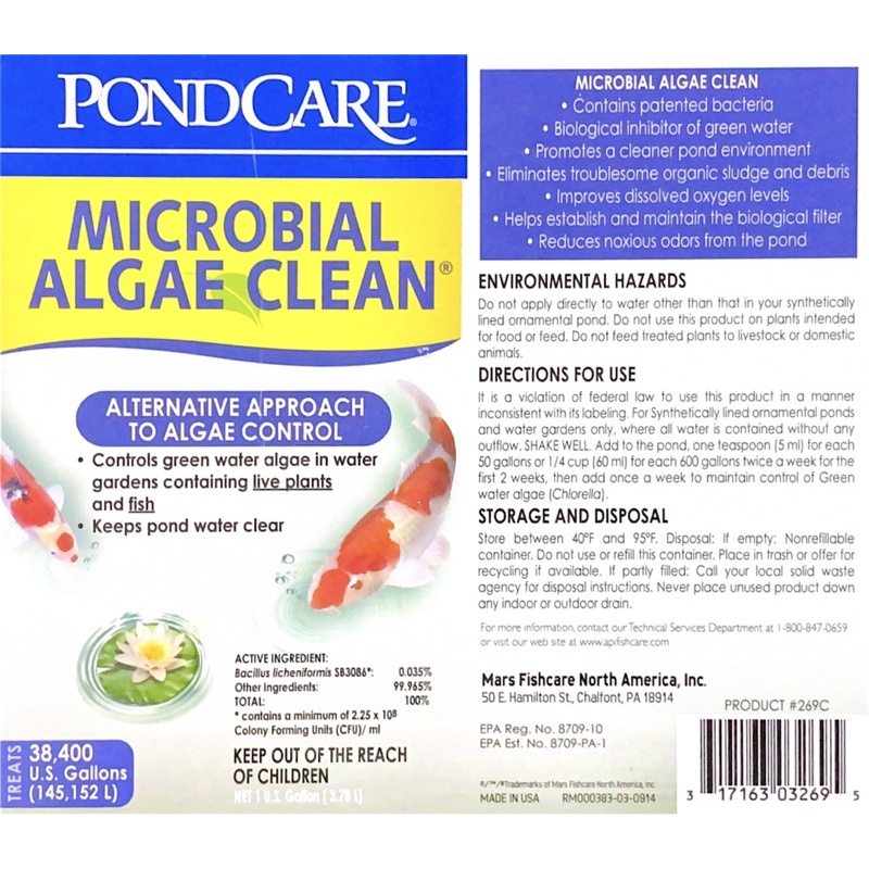 API Microbial Algae Clean - Vi sinh ăn tảo sống và bùn, bã hữu cơ.