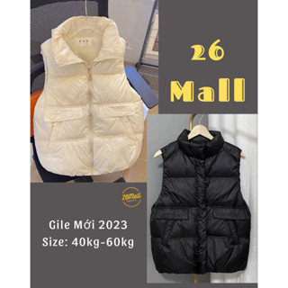 Áo Gile Phao Nữ , Áo Khoác Ghile Mẫu Ghi Lê Mới Nhất 2023 2024 Hai Màu Đen Trắng Size 45kg đến 70g - Quảng Châu