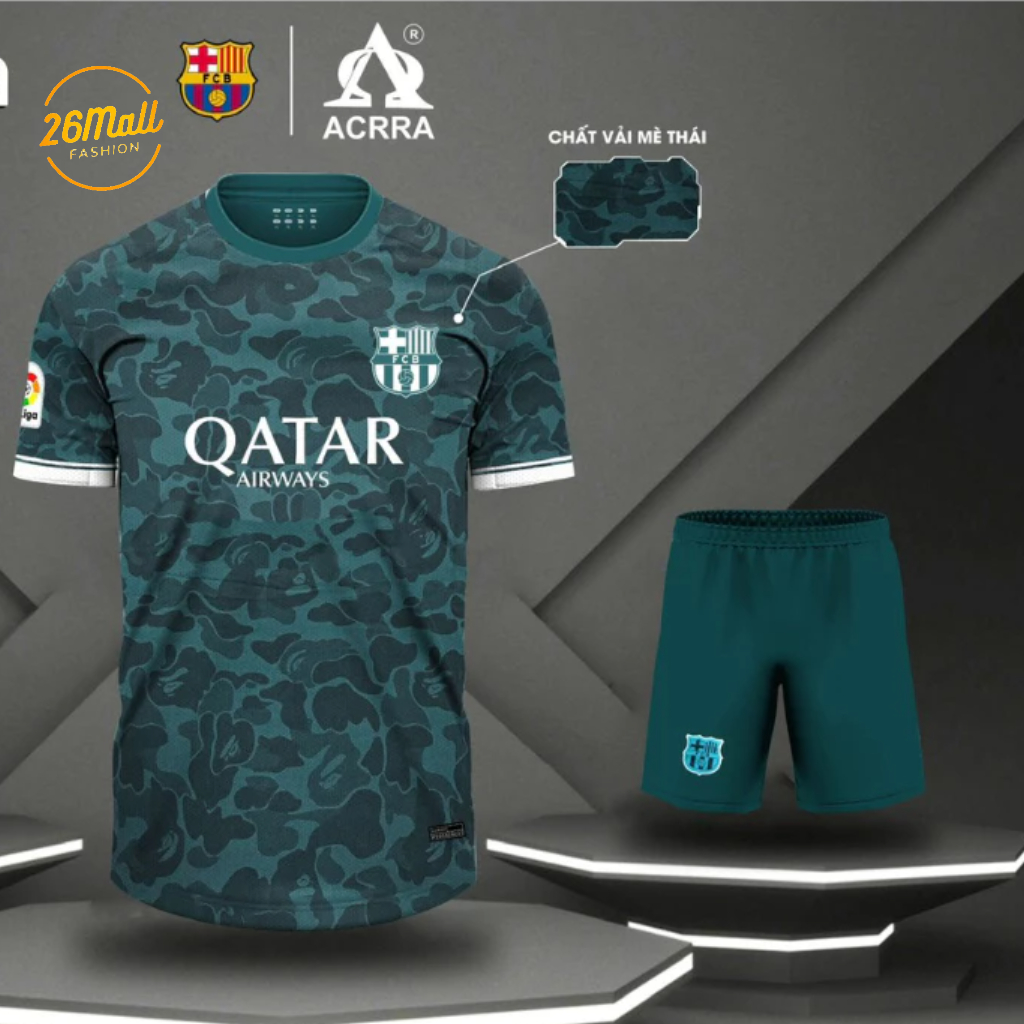 Bộ Quần Áo Thể Thao Bóng Đá Đá Banh Nam Nữ BARCELONA mới nhất 2023 Chất mè chuẩn thi đấu thoáng mát