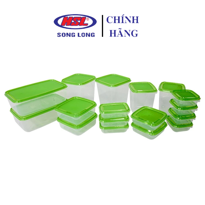 Bộ 17 Hộp Nhựa Song Long Cao Cấp Đựng Thực Phẩm Bảo Quản Tủ Lạnh 3089