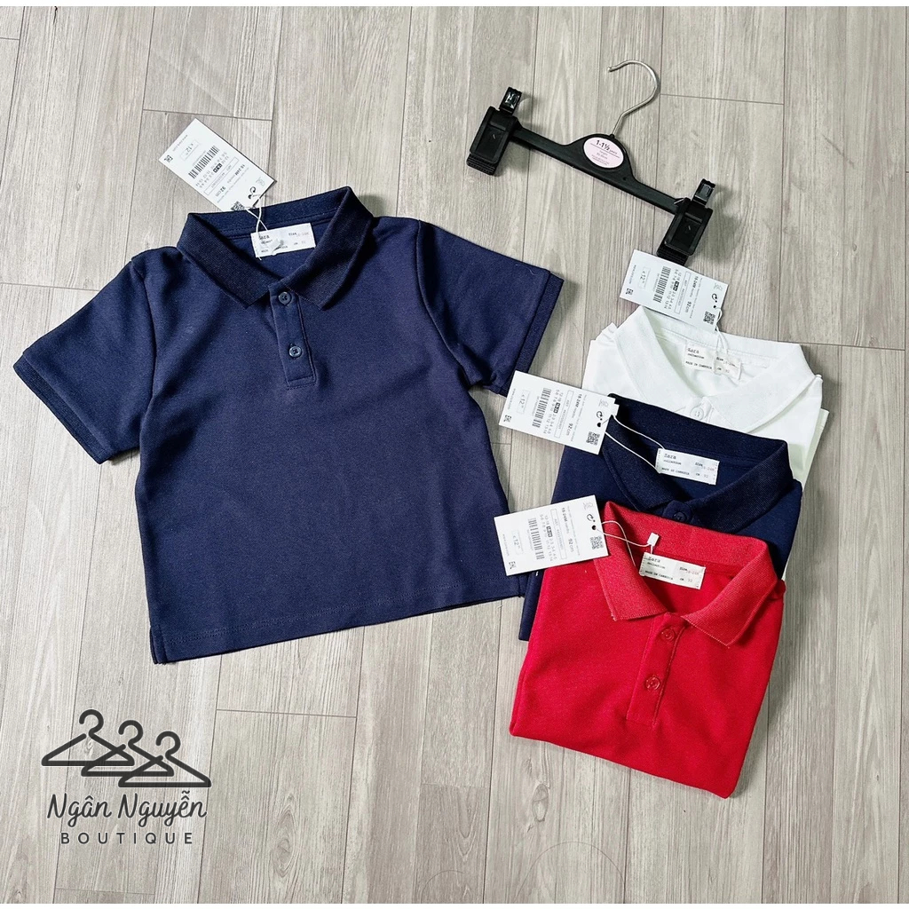 Áo Polo cộc tay z a r a xuất dư cho bé trai 18/24 - 5/6y
