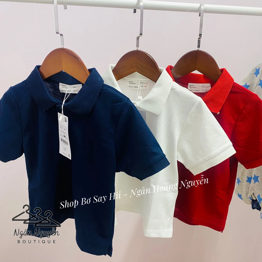 Áo Polo cộc tay z a r a xuất dư cho bé trai 18/24 - 5/6y
