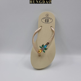 Dép kẹp nữ HD đính đá kiểu trái dứa thời trang mang đi du lịch có đế chống trượt đủ size nhiều màu
