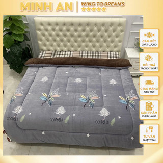 Chăn lông cừu yuki siêu mềm mịn giữ nhiệt tốt minh an chăn ga kích thước 2m*2m3 mền yuki nặng 3,8-4kg