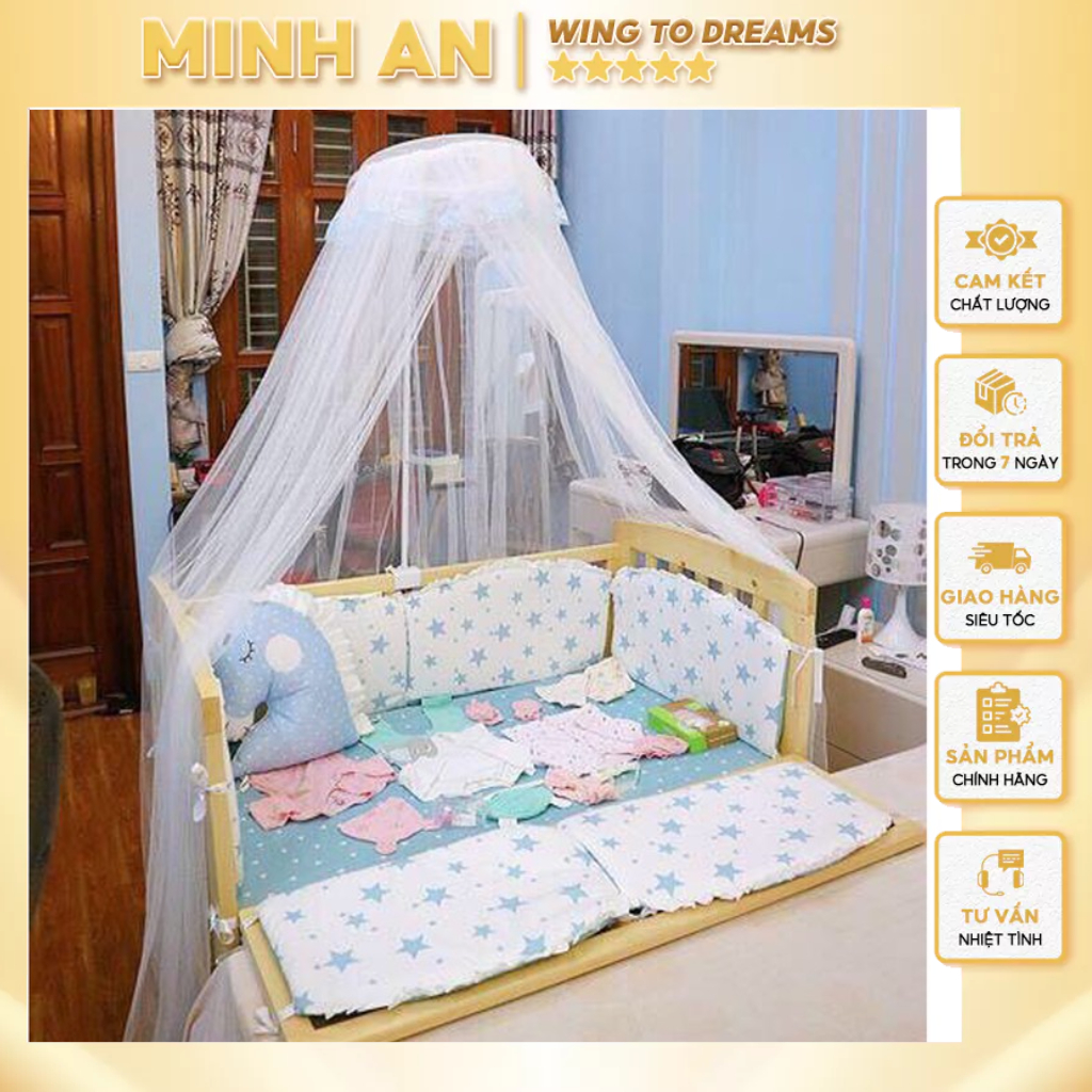 màn ( mùng) cũi trẻ em khung inox