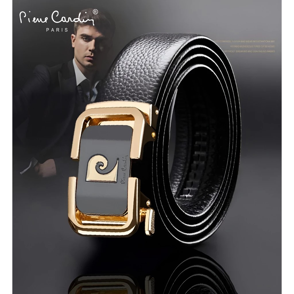 Thắt Lưng Nam Da Cá Sấu Thật 100% Hàng Hiệu Pierre Cardin Dây Nịt Nam Cao Cấp PDCS121 Hộp Gỗ Làm Quà Tặng, Quà Biếu