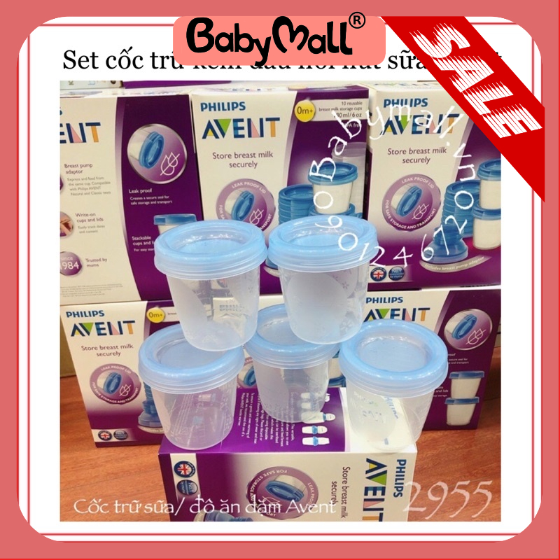 Cốc trữ sữa Phillip Avent ( Set 10c - Set 5c)