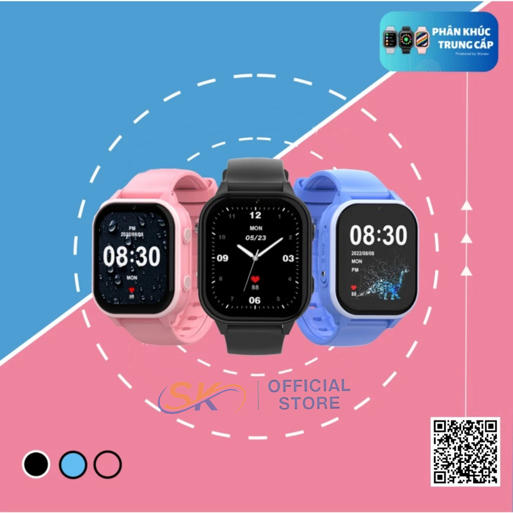 Đồng Hồ Thông Minh Trẻ Em Nam Nữ Định Vị Chống Nước Lắp SIM Nghe Gọi Giá Rẻ Chính Hãng Wonlex KT19 PRO