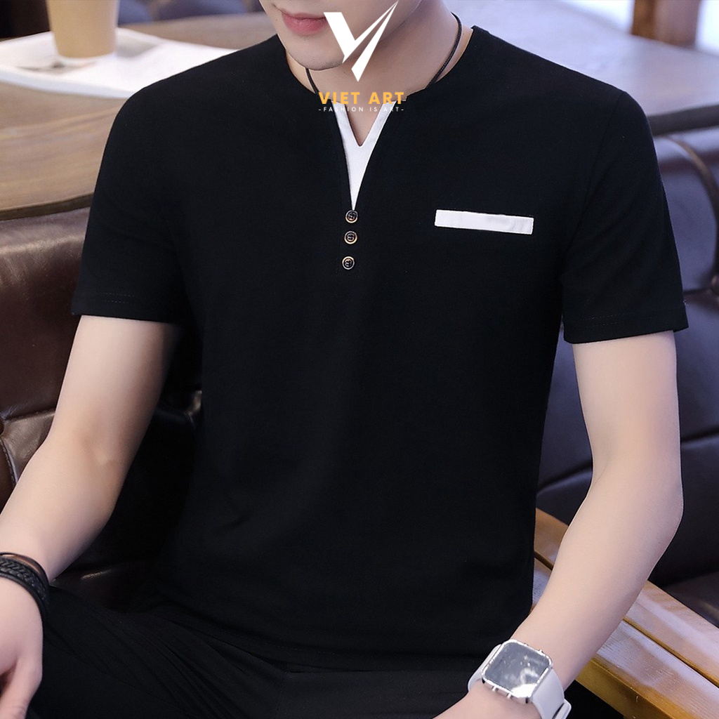 ÁO POLO NAM CỔ TÀU A001 VẢI COTTON CÁ SẤU BAO ĐẸP - FORM ÁO LÊN NAM TÍNH TRẺ TRUNG