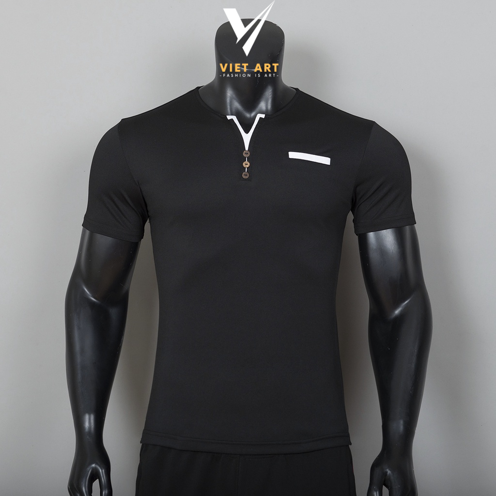 ÁO POLO NAM CỔ TÀU A001 VẢI COTTON CÁ SẤU BAO ĐẸP - FORM ÁO LÊN NAM TÍNH TRẺ TRUNG