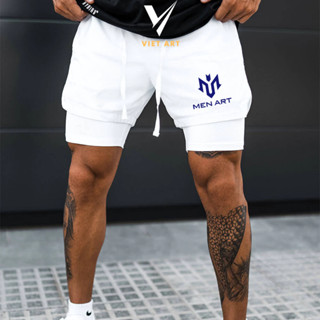 Quần chạy bộ 2 lớp Nam Qn237 co giản thoáng khí, bó cơ, Quần thể thao nam tập gym cao cấp