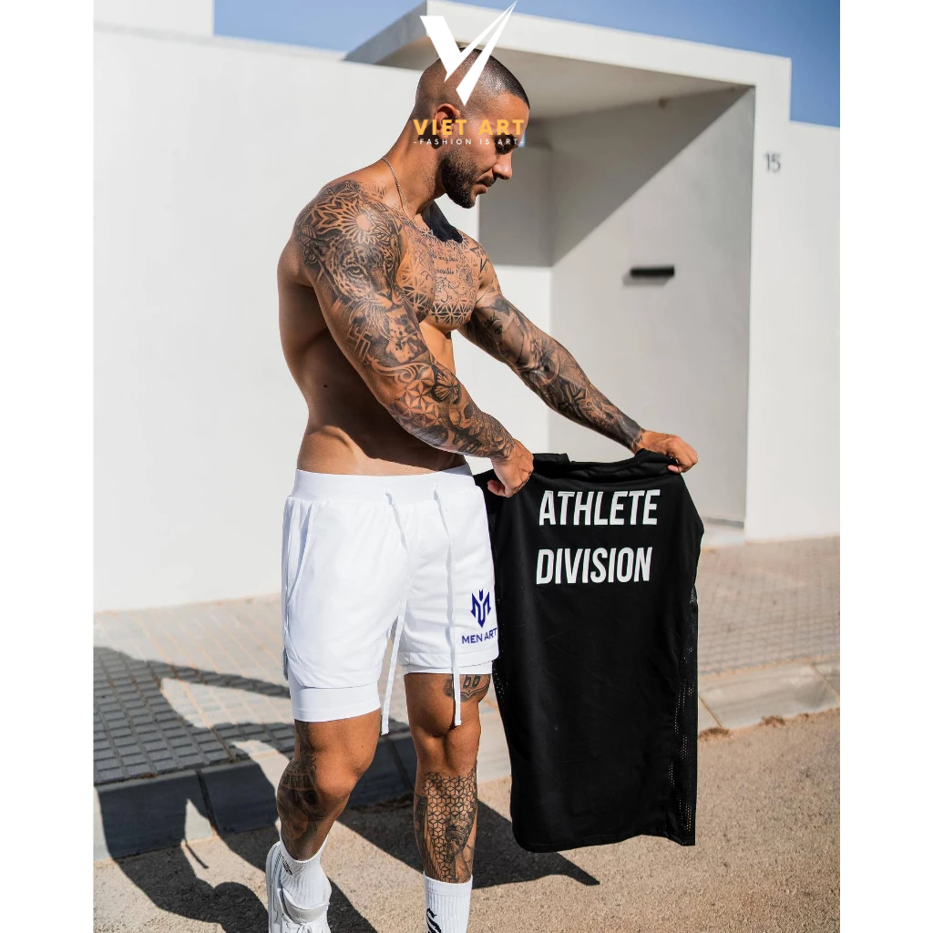 Quần chạy bộ 2 lớp Nam Qn237 co giản thoáng khí, bó cơ, Quần thể thao nam tập gym cao cấp