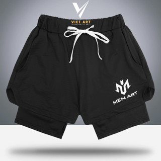 Quần short 2 lớp Qn237 quần gym quần dạp xe quàn chạy bộ siêu co giản thấm hút mồ hôi thoáng khi