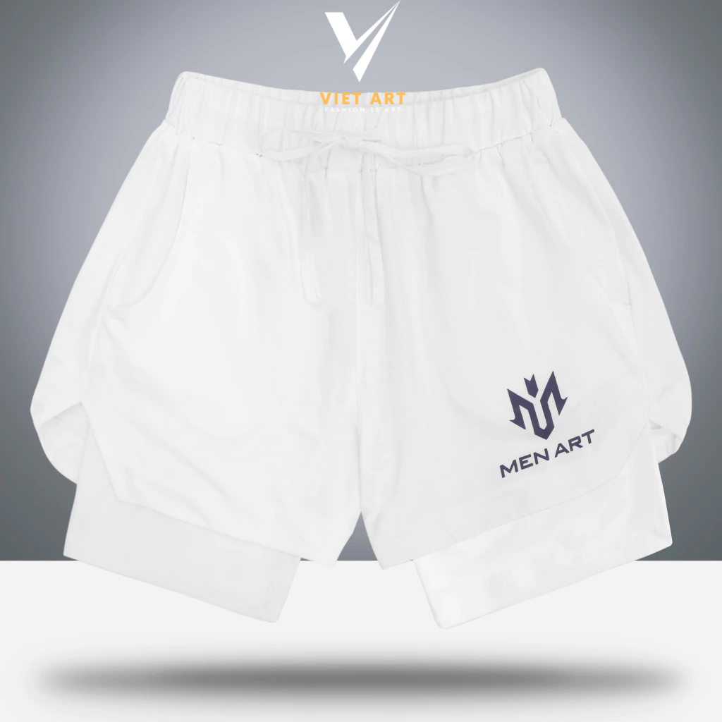 Quần short 2 lớp Qn237 quần gym quần dạp xe quàn chạy bộ siêu co giản thấm hút mồ hôi thoáng khi