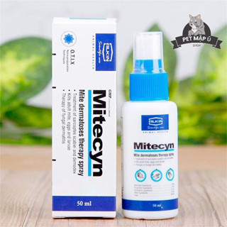 Alkin Mitecyn - Thuốc xịt trị viêm da, nấm, ghẻ cho chó mèo 50ml
