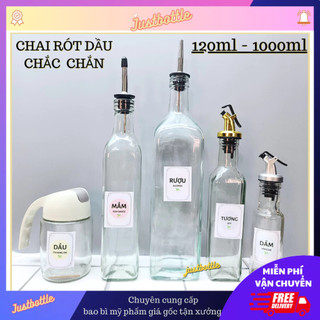 Chai Chiết Rót Xịt Đựng Dầu Ăn Thủy Tinh 120Ml 250Ml 300Ml 500Ml 630Ml Chai Dày Nặng Đựng Gia Vị Nước Mắm Tương Dấm Giấm