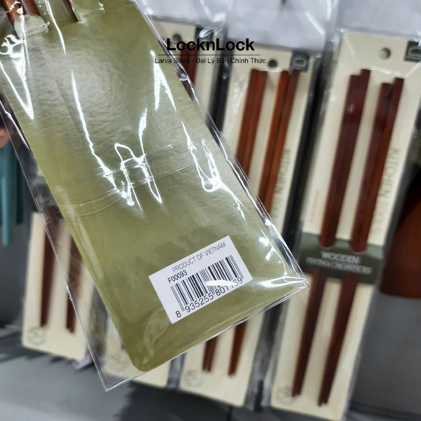 Bộ 2 Đôi Đũa Chiên - Đũa Nấu Bếp Bằng Gỗ Rose Wood Lock&Lock F00093 33cm - Larva Store